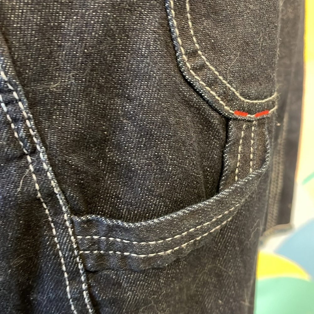 Dickies overall denim dress size medium red dark denim - Picture 7 of 7